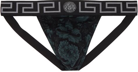 mutande versace jockstrap|Black Barocco Jockstrap by Versace Underwear on Sale .